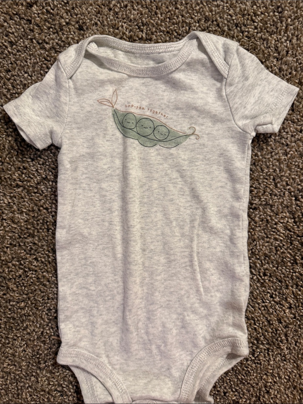 Carters Gray Baby Onesie with Pea Pod Graphic